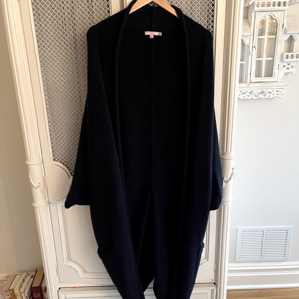 CALYPSO NAVY BLUE CASHMERE LONG SWEATER O/S.